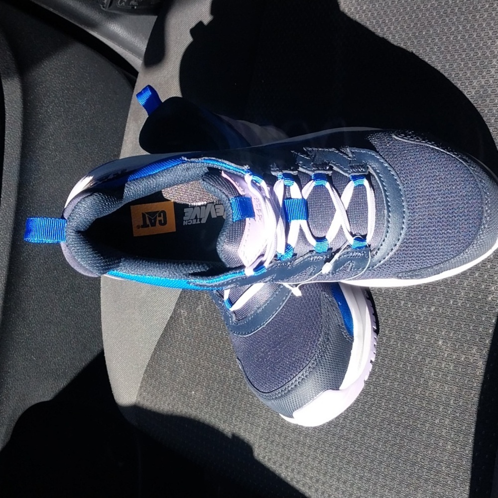 CAT Blue and Purple Steel Toe Sneakers